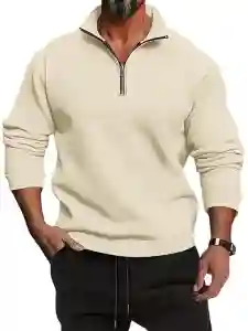 DENIMHOLIC Men High Neck Zipper Full Sleeve Cotton Knitted Winter Sweater
