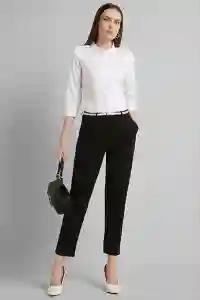 Van Heusen Women's Regular Fit Solid 3/4 Sleeve 100% Cotton Shirt