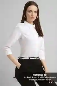 Van Heusen Women's Regular Fit Solid 3/4 Sleeve 100% Cotton Shirt