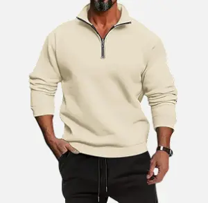 DENIMHOLIC Men High Neck Zipper Full Sleeve Cotton Knitted Winter Sweater